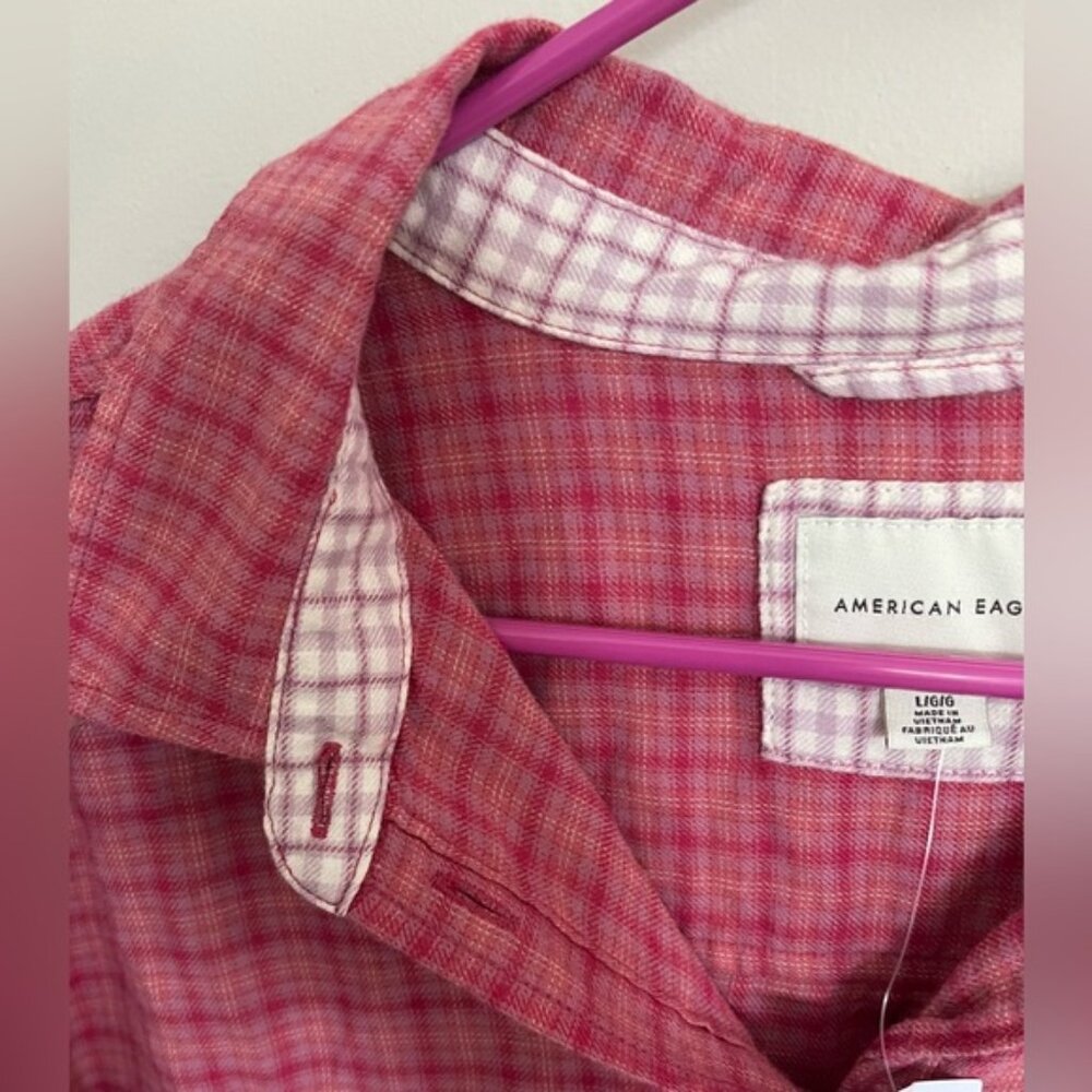 American Eagle Plaid Button Down - image 6